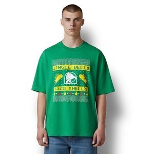 Ripple Junction Mens Taco Bell “Jingle Bells Taco Shells'” Ugly Christmas Tee 2X